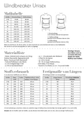 Papierschnittmuster Windbreaker Unisex Gr. 2XS - 4XL - Fadenkäfer